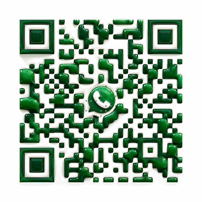 WhatsApp identity woven into sculptural QR artwork